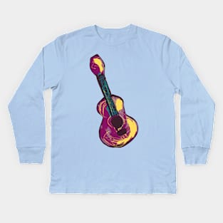 Colorful Acoustic Guitar Kids Long Sleeve T-Shirt